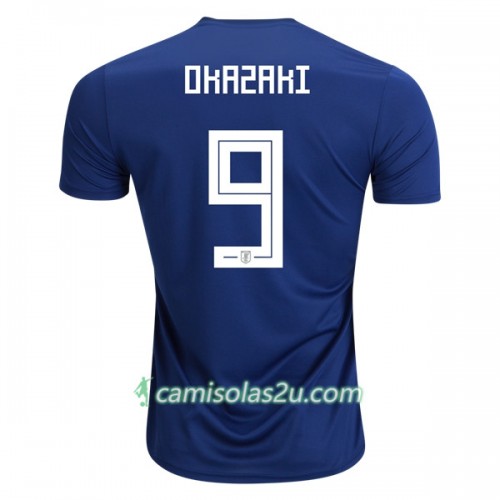 Camisolas de Futebol Japão Okazaki 9 Equipamento Principal Copa do Mundo 2018 Manga Curta Camisolas de Futebol Japão Okazaki 9 Equipamento Principal Copa do Mundo 2018 Manga Curta